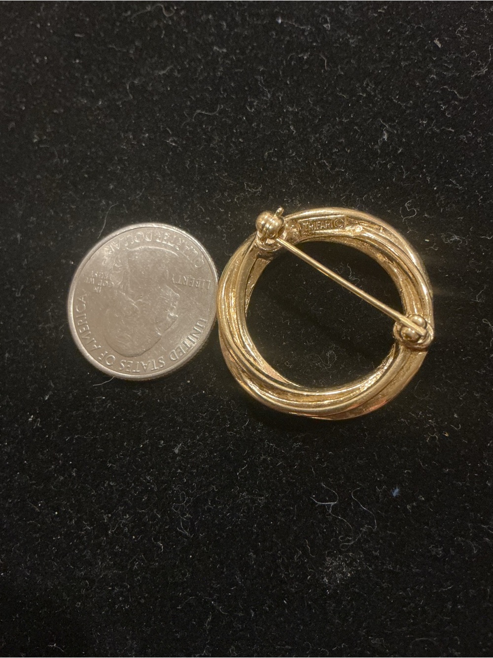 TRIFARI Classic Gold-Tone Circle Pin Brooch - Timeless Women’s Jewelry